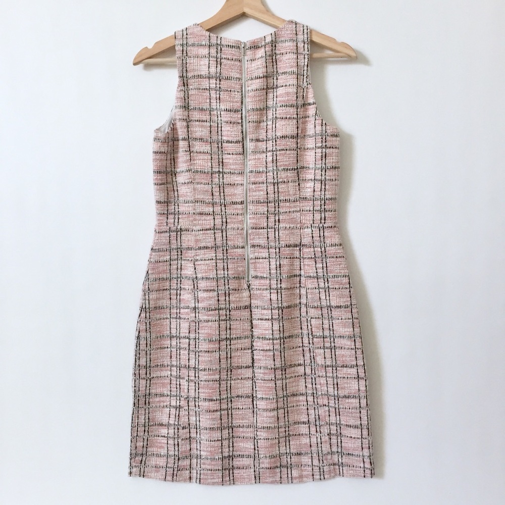 Loft Striped Boucle Sheath Dress Candy Coral Pink - Picture 5 of 8
